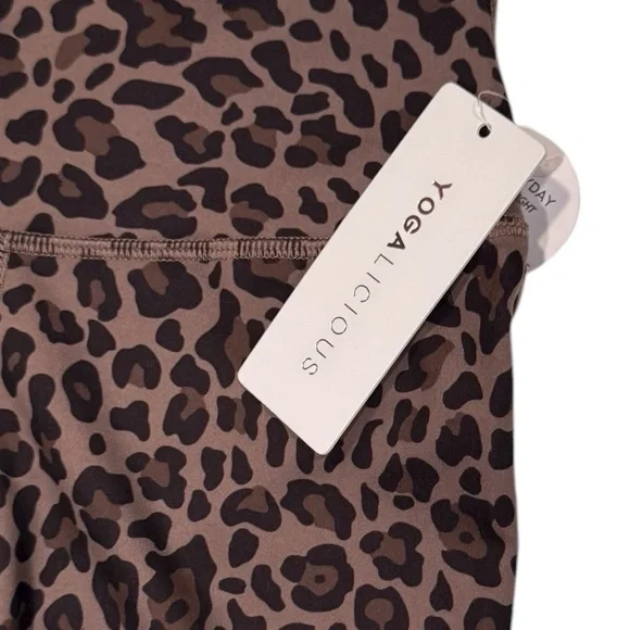 YOGALICIOUS Lux Everyday Active Leopard Animal Print High Rise Legging NWT Small - Picture 4 of 11
